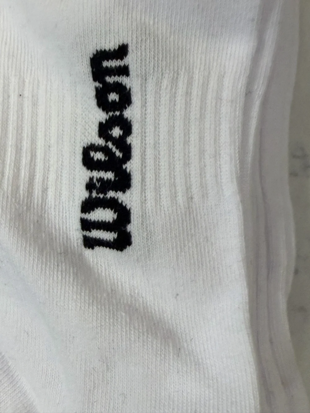 Wilson White Athletic Trainer Socks with Black Logo - 5 Pack